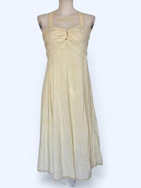 Vintage cream maxi slip dress